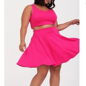Dresses - Designer Pink crop top and skirt 2 piece set Dresses - Designer Pink crop top and skirt 2 piece set